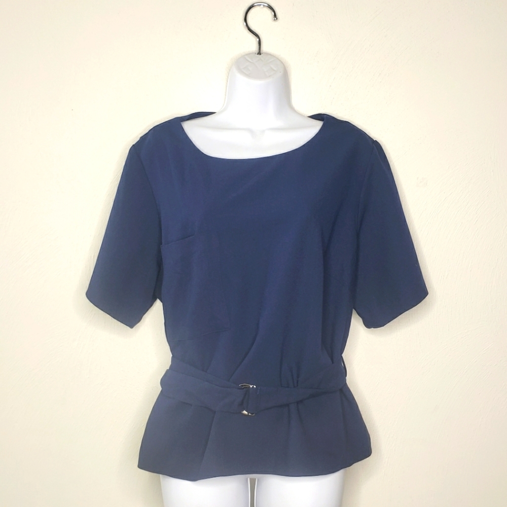 Asos Short Sleeve One Pocket Blouse Size 16